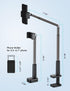 Viozon Phone Holder - Flexible Long Arm Overhead Mount, 360° Adjustable, C Clamp for 3.5"-6.7" Phones, Black