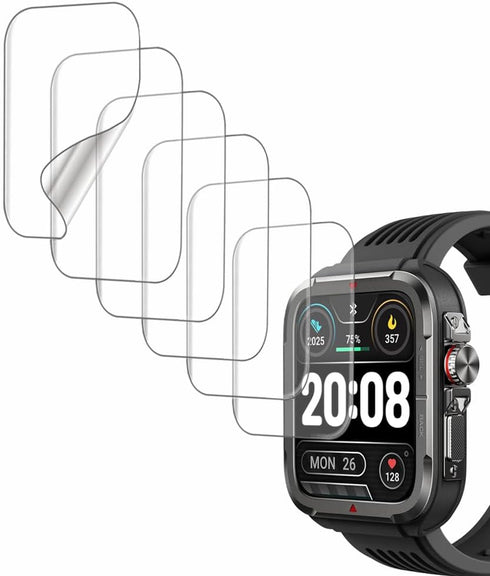 Screen Protector Compatible with SKG R8 and KEEPONFIT IDS01, 1.8” Military Fitness Tracker Smartwatch, Soft TPU, 6