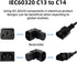 JSER IEC Male C14 to Right Angled 90 Degree IEC Female C13 Power Extension Adapter, 220V 10A Max