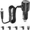 12V Car Charger with 5V Dual USB Ports and 5 Connectors for Radar Detector, Portable Air Pump, 6.6ft Cable