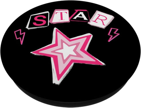 Cyber Y2K Star Pink Girls Mcbling Aesthetic 2000s Room Decor PopSockets Standard PopGrip