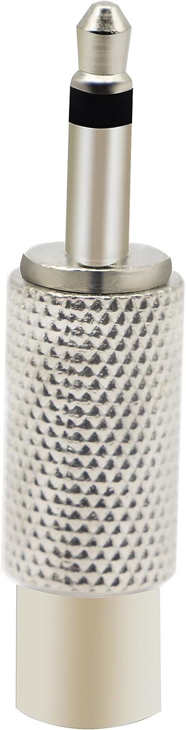 zdyCGTime RCA to 3.5MM Audio TS Adapter, 3.5mm 1/8" Mono Plug Male to RCA Female Jack Connector (Silver, 2 Packs)