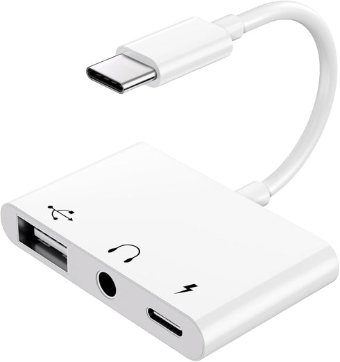 USB C to 3.5mm Audio Adapter, 3 in 1 USB-C to USB Adapter with 3.5mm Headphone Jack and 60W PD