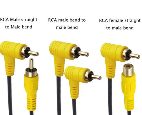 Elbow (15cm 2PCS) RCA Audio Cable Gold-Plated RCA line Lotus Male and Female Extension Lotus AV Video Cable Projector