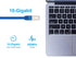 Monoprice Cat6A Ethernet Cable, 2ft, Blue, Double Shielded (S/FTP) 26AWG, 10G, Molded RJ45