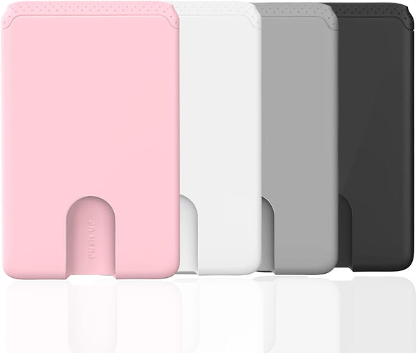Senose Phone Card Holder, 4 Pack Stick On Wallet for Back of Phone, Compatible for iPhone, Android Phones