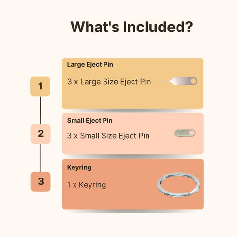 PHONSUN 6 Pack Reset 3 3 Universal Sim Card Tray Removal Tool SD Opening Eject & Doorbell Pin (Includes Keyring)