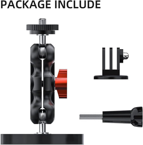 SUREWO Magnetic Camera Mount with Mini Universal Head, Magnetic Base Stand with 1/4"-20 Thread for GoPro Hero 12 11 10