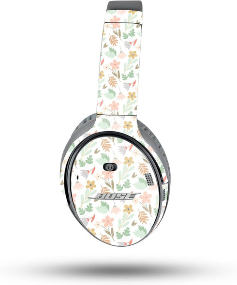 MightySkins Glossy Glitter Skin - Neutral Flowers for Bose QuietComfort 35 II Headphones | Durable Finish