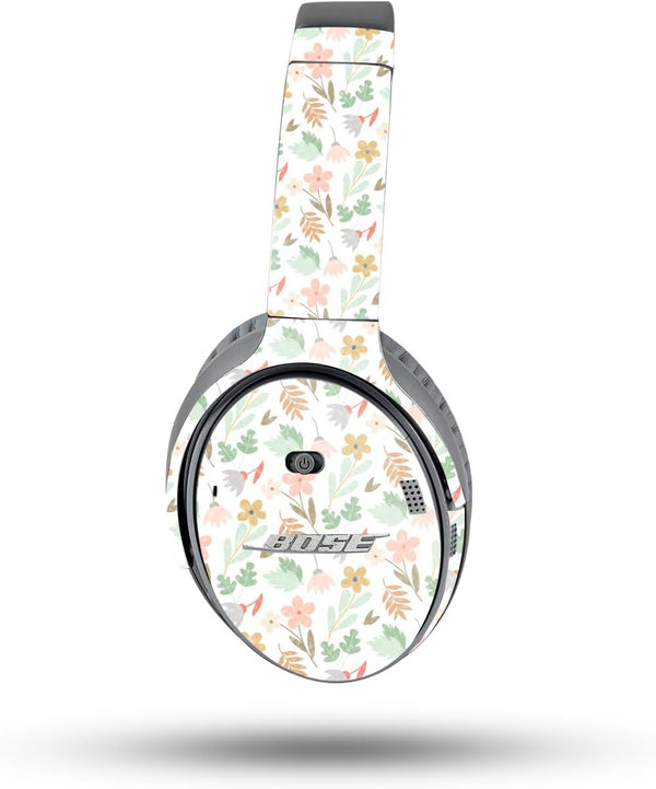 MightySkins Glossy Glitter Skin - Neutral Flowers for Bose QuietComfort 35 II Headphones | Durable Finish