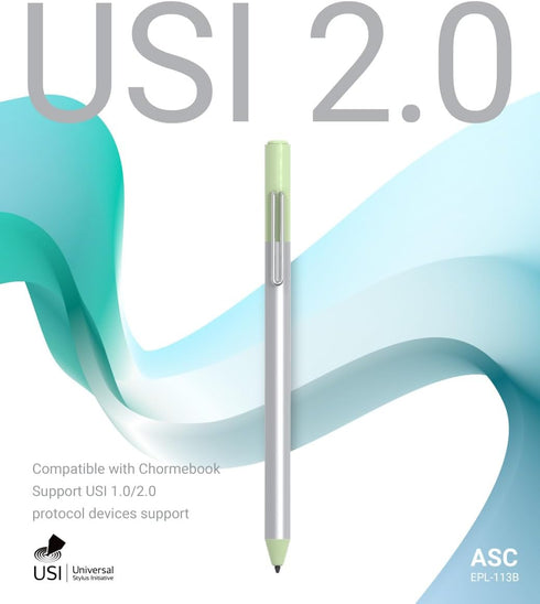 USI 2.0 Stylus Pen with 4096 Levels Pressure, Rechargeable, Palm Rejection, USB-C Charge, Compatible with Lenovo, HP,