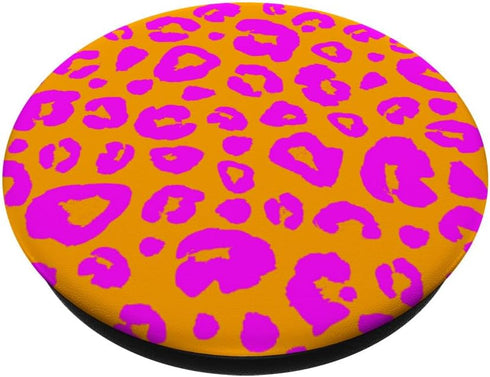 Cheetah Leopard Pattern Pink Orange PopSockets Standard PopGrip