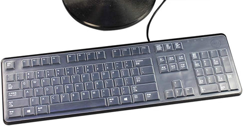 Clear Anti-Dust Silicone Keyboard Protector Skin Cover for Dell KB212-B, KB4021, 2GR91, 4G481 Desktop PC Slim USB