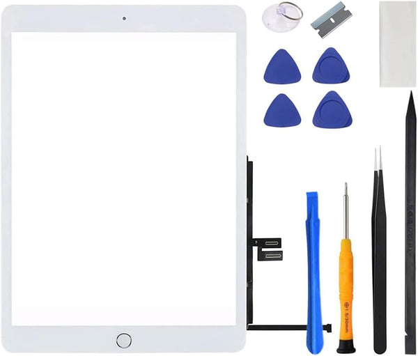 iPad 7th/8th Gen Screen Replacement Digitizer 10.2 Inch Touch Glass, Repair Kit with Home Button, for A2197 A2198 A2200
