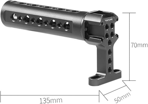 Handgrip Top Handle with Cold Shoe Mount, 1/4"-20 and 3/8"-16 Threaded Holes for Camera Rigs