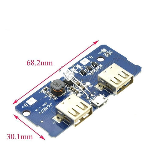 Generic 18650 3.7V 5V 2A 18650 Dual Micro USB to Boost Mobile Power Bank DIY Lithium Battery Charger PCB Board Step Up