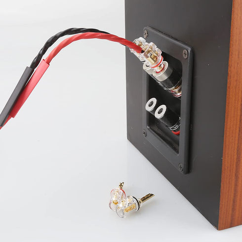 Viborg Audiocrast 4X HiFi Speaker Banana Plug Connectors 4MM BFA Type with Heat Shrink Tubing - Gold