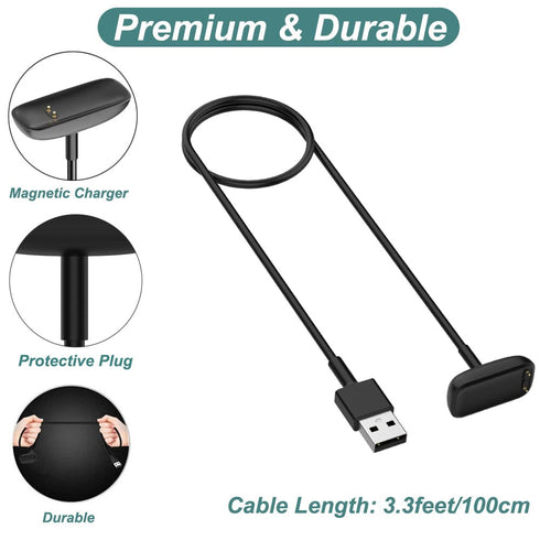 Kissmart Charger for Fitbit Luxe/Charge 6/Charge 5, Replacement Charging Cable Cord (3.3ft/1m)