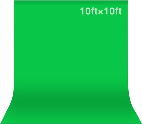 GLOSHOOTING Green Screen Backdrop, 10x10 ft Photography Chromakey Greenscreen Background Sheet, Polyester Collapsible