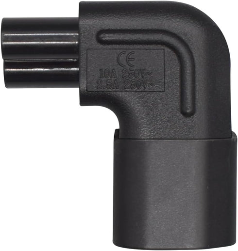 TEWOXIN 2PCS IEC320 C14 C5 10A 250V, (2PCS C14 C5 Up Bend to Power Adapter Converter, for Laptop, Computer Monitor, TV