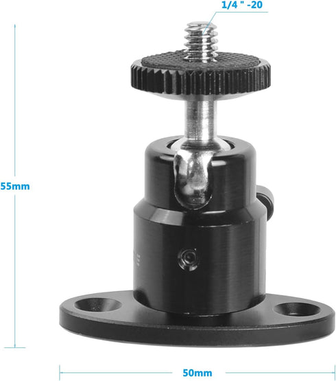 CAMVATE Mini Ball Head 1/4"-20 with Ceiling Mount for CCTV & Video Wall Monitors - 1991