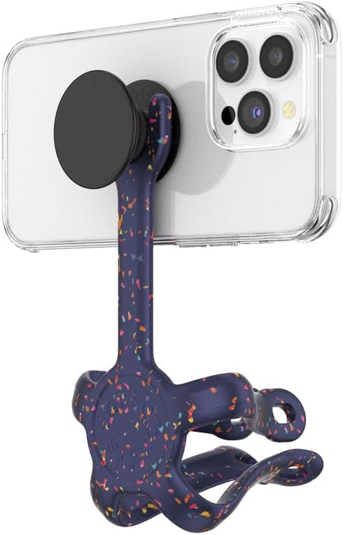 PopSockets Flexible Phone Mount & Stand, Universal Device Tripod Mount - Circus Regrind French Navy.
