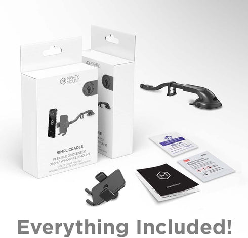 Phone Holder for Car Dash & Windshield, Flexible Gooseneck Phone Mount with Cradle Feet & Adjustable Holder Grips,