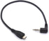 Angled 3.5 mm to Micro USB Cable Adapter, Convert Micro USB B 5 Pin Male to 3 Pole 3.5mm Male Jack Aux Audio