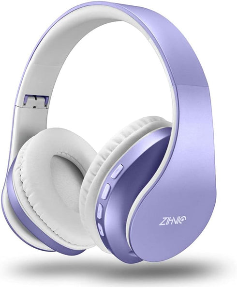 ZIHNIC Bluetooth Headphones Over-Ear, Foldable Wireless and Wired Stereo Headset, Micro SD/TF, FM for Cell Phone, PC