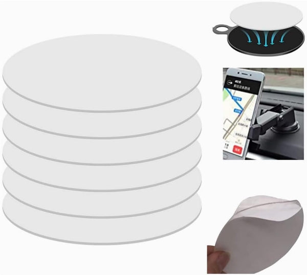 8 PCS 80mm Circular Double Side Sticker Dashboard/Windshield Pad for Suction Cup Car Phone Mount Holder, Clear