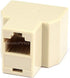 Monoprice RJ45 Modular T-Adapter - RJ45 Splitter, 1x Female to 2x Female, 8P8C, Straight, Beige