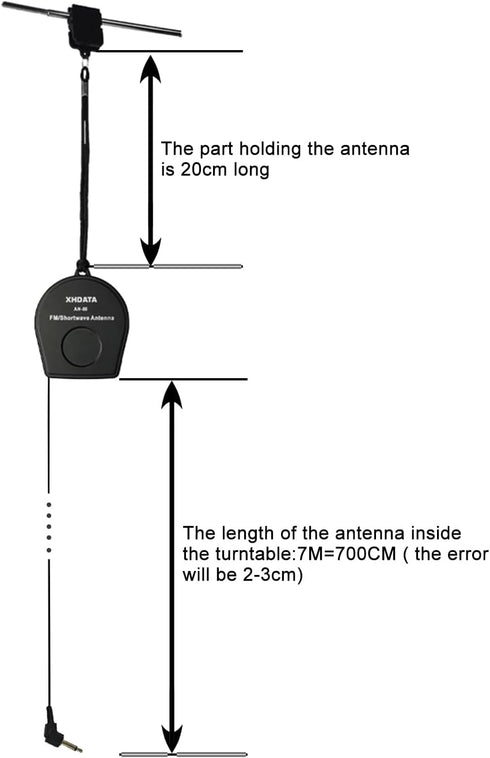 XHDATA AN-80 Shortwave Reel Antenna FM SW External Antenna Whip Antenna to Improve Signal Reception Suitable for FM SW