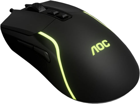AOC Wired Gaming Mouse, 7200DPI RGB Ergonomic Computer Mouse with Optical Sensor Game