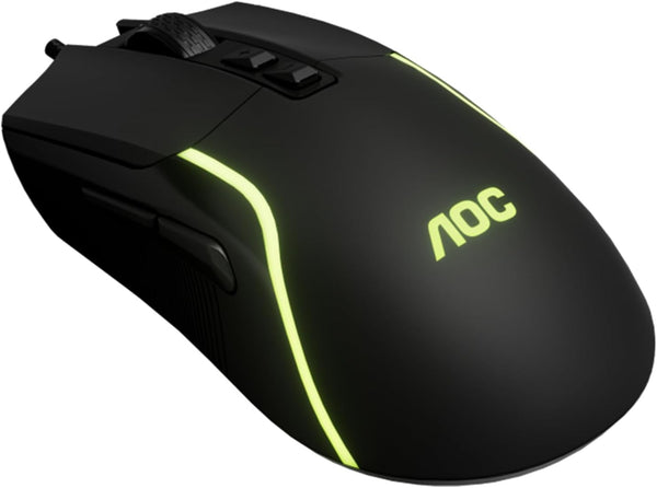 AOC Wired Gaming Mouse, 7200DPI RGB Ergonomic Computer Mouse with Optical Sensor Game