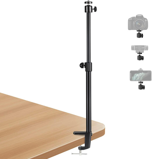 Jodichert Camera Desk Mount, Overhead Desk Camera Stand 19"- 32" Adjustable Desk Webcam