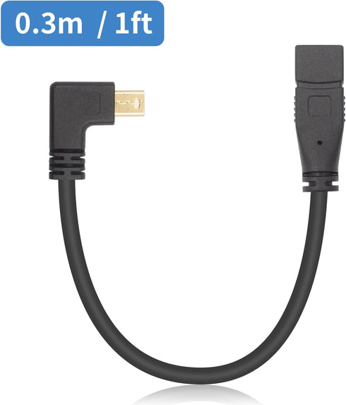 Duttek 12 Inch Mini DisplayPort Cable, Left Angled Male to Female, Supports 4K x 2K Resolution, HBR2 Bandwidth Up to