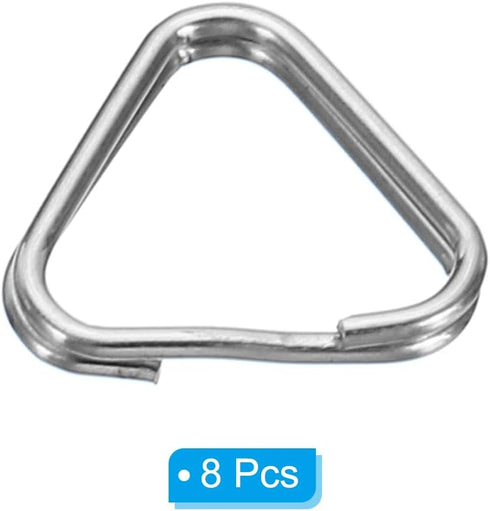 PATIKIL Camera Strap Lug Ring, 8 Pack Metal Triangle Split Ring Hook Adapter for Camera Shoulder Strap, Silver Black