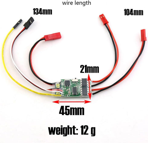 JINOARC 2Sets 5A 2S-3S 130 180 Dual Way ESC Speed Control, Bidirectional Brushed ESC for RC Boat Tank Vehicle Brushed
