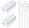 Super Fast Charger 25W USB Type C Block with 8FT Cable for Samsung Galaxy S24/S23/S22 Ultra/S21/S20/Note 10/20