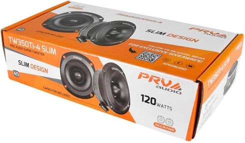 PRV Audio Super Tweeters Pair, 3.5 Inch Bullet Tweeters, 240 Watts, PRV Tweeter TW350Ti-4 Slim Titanium Bullet PRO
