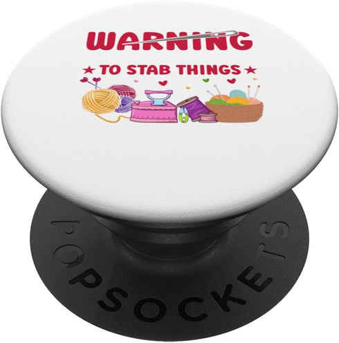 Funny Cross Stitch Needlepoint Supplies: PopSockets Standard PopGrip for Sewing Quilting