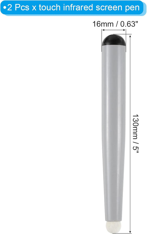 MECCANIXITY 2pcs Infrared Touch Screen Pen, Black Optical Stylus Pens for Whiteboard Presentations