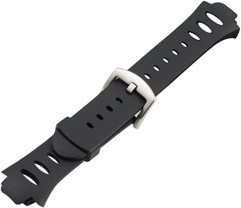 Watch Bands for Suunto Observer Tt St Sr G6 X6HRM, Classic Soft Rubber Replacement Wrist Strap (Black)