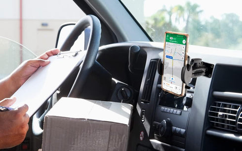 ARKON Mounts Drill-Base Mega Grip Phone Mount | Universal Fit | 360° Adjustable Angle | Compatible with iPhone, Galaxy