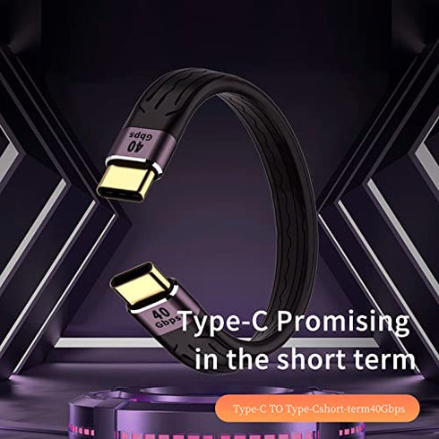 Short USB C Cable 0.4 Ft - USB C to C, Thunderbolt 4/3, USB4, PD 100W, 8K Video, 40Gbps for MacBook, EGPU, SSD,