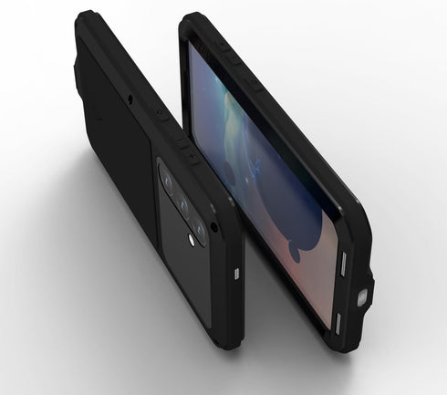 LOVE MEI Military Rugged Case for Samsung Galaxy S24 5G, Shockproof Dustproof with Tempered Glass Screen Protector