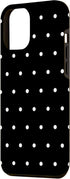 iPhone 13 Pro Max Case, Black Phone Cover, Black and White Polka Dots Phone Case