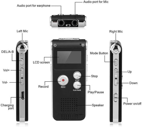 TEAMWILL 1PC 16GB Paranormal Ghost Hunting Equipment Digital EVP Voice Activated Recorder USB