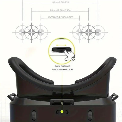 VR Headset for iPhone or Android Phone, Virtual Reality 3D Glasses Helmets, Compatible with 4.7-7.2 inch Mobile Devices