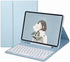 HENGHUI Cute Round Key Wireless Keyboard Case for Galaxy Tab S8 11" 2022 / S7 11" 2020 with S Pen Holder, SkyBlue